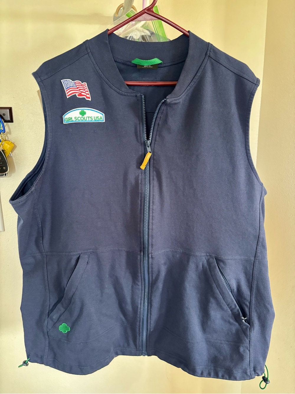 Girl Scouts Adult Navy Sleeveless Zip Vest Uniform